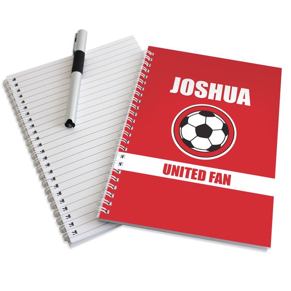 Modal Additional Images for Personalised Red Football Fan A5 Notebook