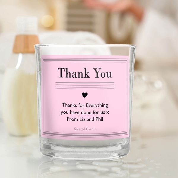 (image for) Personalised Classic Pink Scented Jar Candle