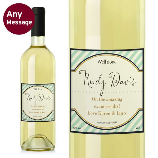 Modal Additional Images for Personalised Green Stripe White Wine