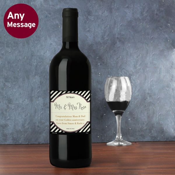 (image for) Personalised Black Stripe Red Wine