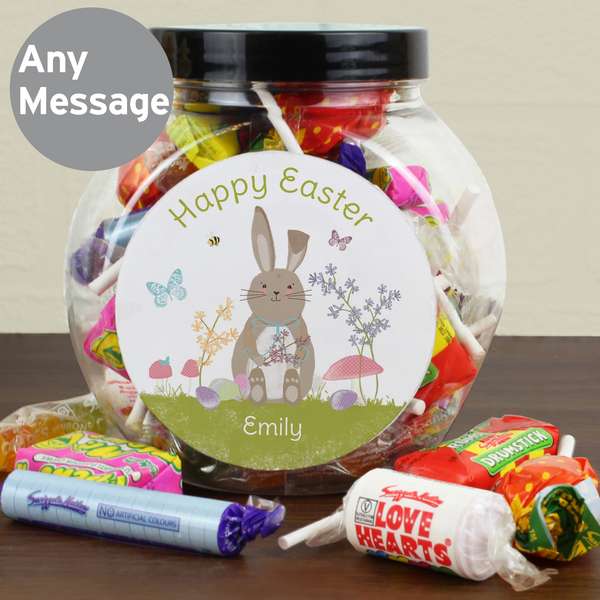 (image for) Personalised Easter Meadow Bunny Sweets Jar