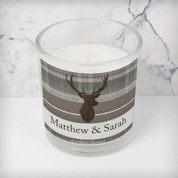 Modal Additional Images for Personalised Highland Stag Scented Jar Candle