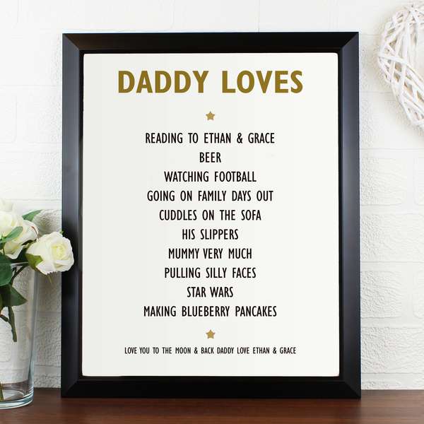 (image for) Personalised List of Love Poster Frame