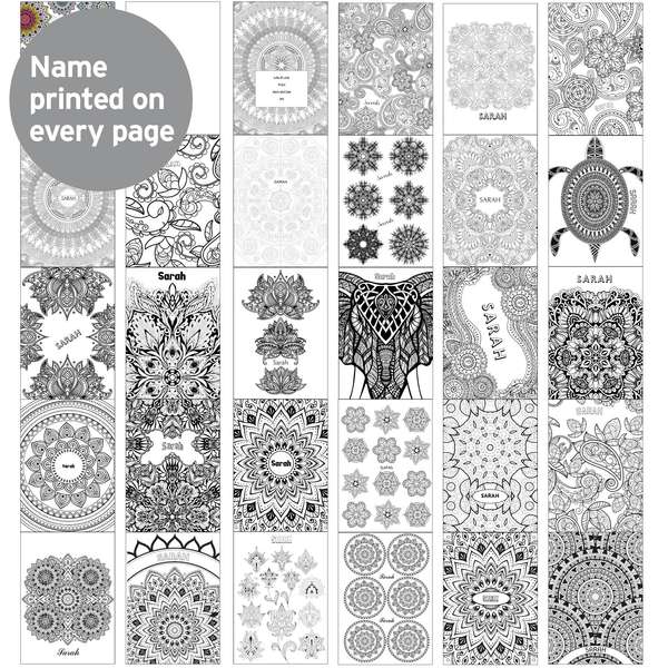 Modal Additional Images for Personalised Mandala Colouring Book