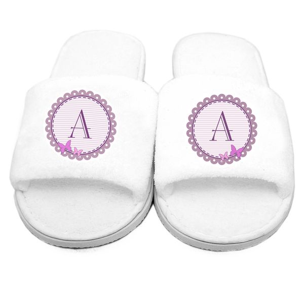 Modal Additional Images for Personalised Butterfly Initial Velour Slippers