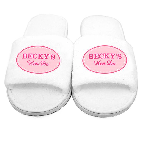 Modal Additional Images for Personalised Pink Oval Velour Slippers