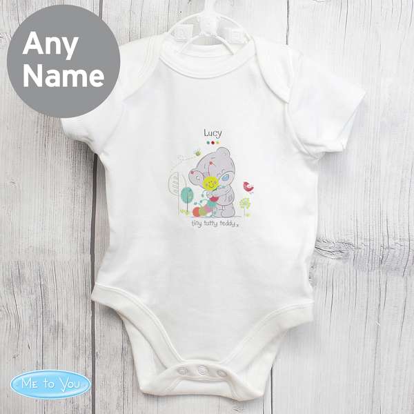 (image for) Personalised Tiny Tatty Teddy Cuddle Bug 0-3 Months Baby Vest