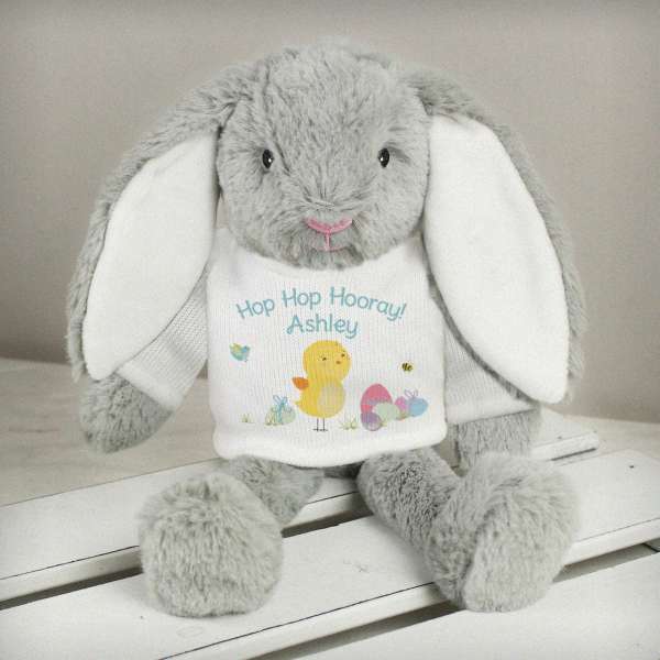 Modal Additional Images for Personalised Easter Meadow Bunny in a T-Shirt