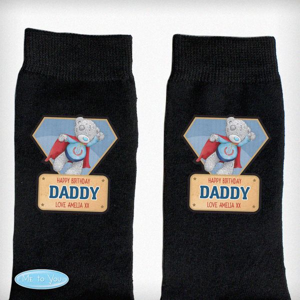 Modal Additional Images for Personalised Me To You Super Hero Mens Socks