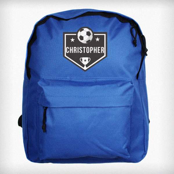 Modal Additional Images for Personalised Football Blue Backpack