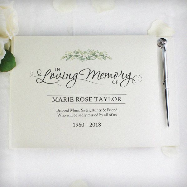 (image for) Personalised In Loving Memory Guest Book & Pen