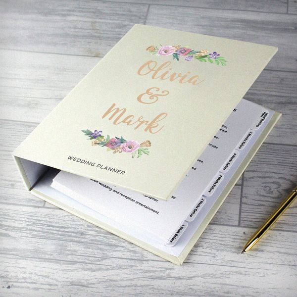 (image for) Personalised Floral Watercolour Wedding Planner