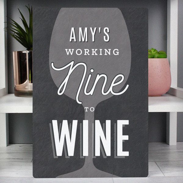 Modal Additional Images for Personalised Working Nine to Wine Metal Sign