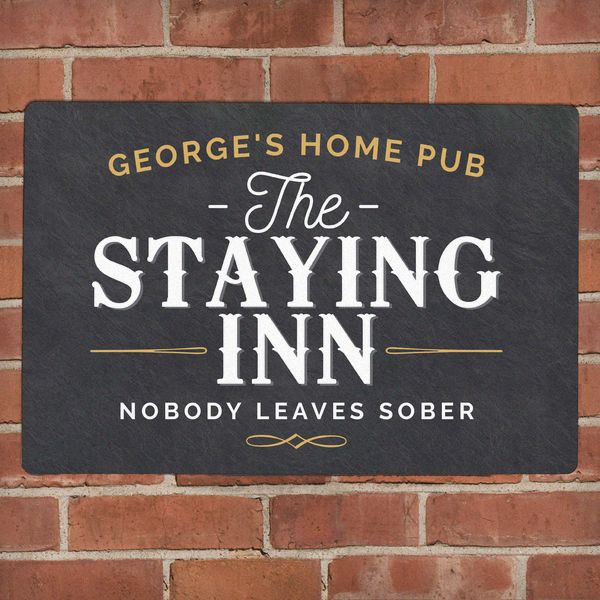 Modal Additional Images for Personalised Staying Inn Metal Sign