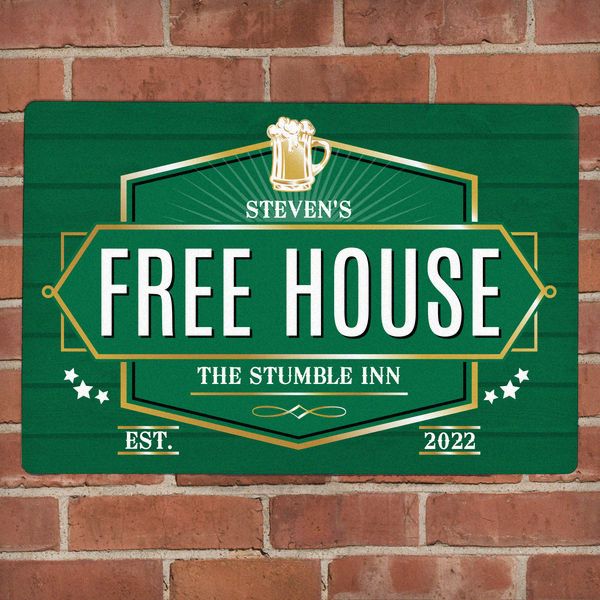 Modal Additional Images for Personalised Free House Green Metal Sign