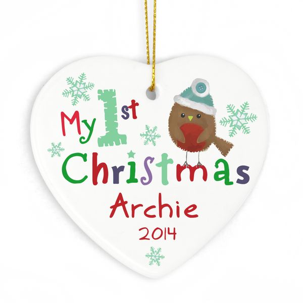 (image for) Personalised My 1st Christmas Ceramic Heart