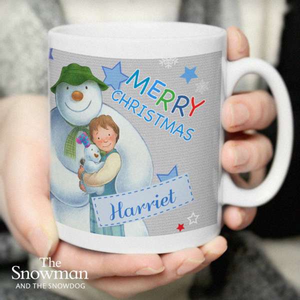 (image for) Personalised The Snowman and the Snowdog Blue Mug