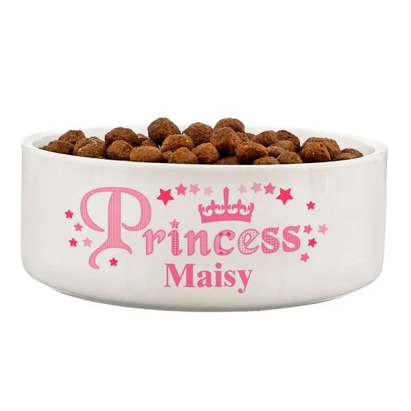 Modal Additional Images for Personalised Princess 14cm Medium White Pet Bowl