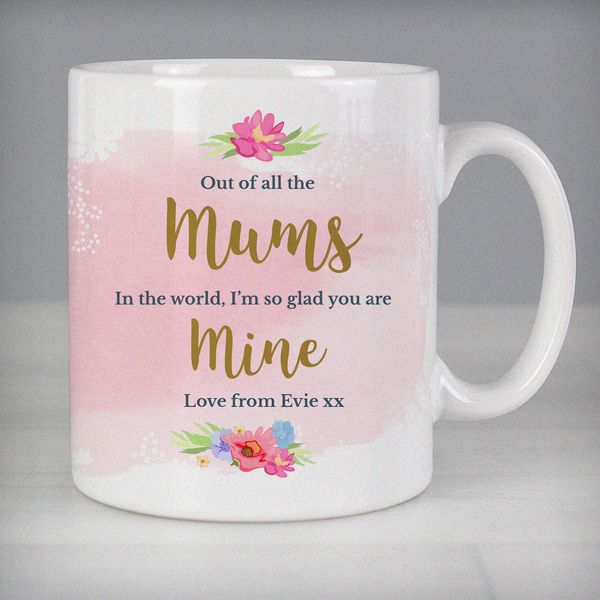 (image for) Personalised Floral Watercolour Mug