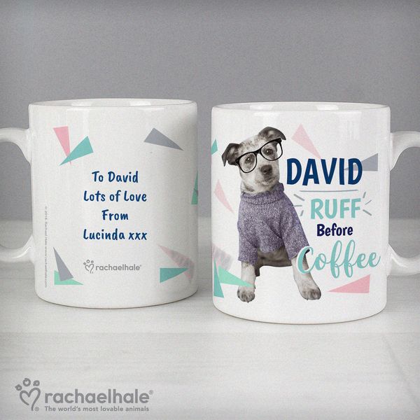 Modal Additional Images for Personalised Rachael Hale 'Ruff Before Coffee' Dog Mug