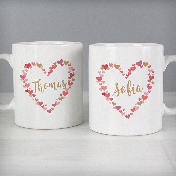 Modal Additional Images for Personalised Confetti Hearts Wedding Mug Set