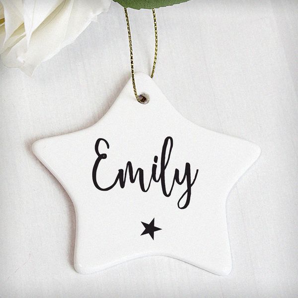 (image for) Personalised Name Ceramic Star Decoration