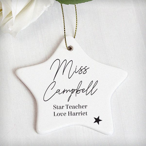 (image for) Personalised Free Text Ceramic Star Decoration