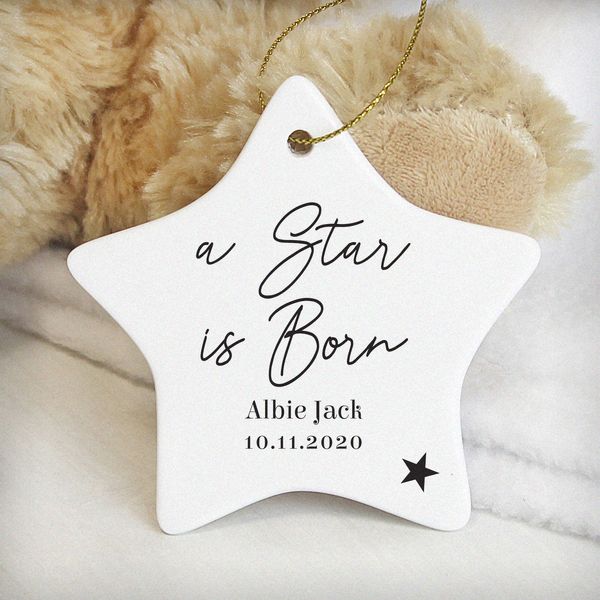 Modal Additional Images for Personalised Free Text Ceramic Star Decoration