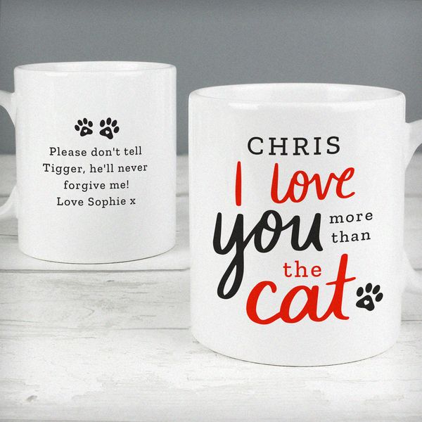 Modal Additional Images for Personalised I Love You More Than The Cat Mug