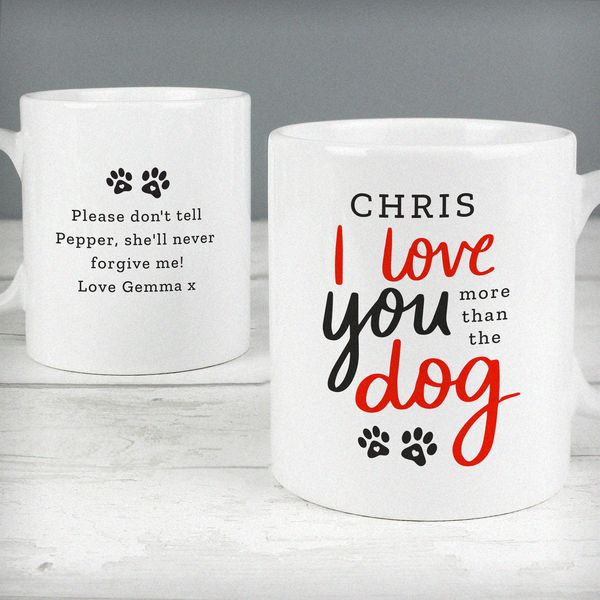 Modal Additional Images for Personalised I Love You More Than The Dog Mug