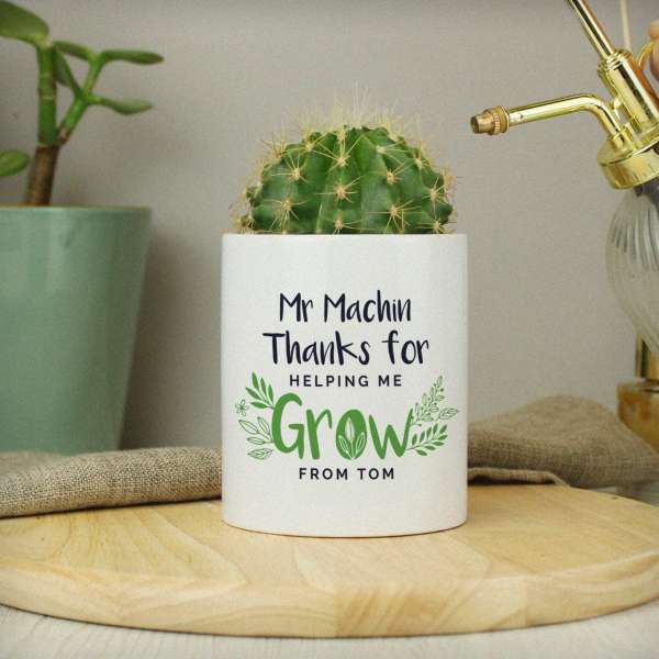 (image for) Personalised Thanks For Helping Me Grow Ceramic Storage Pot