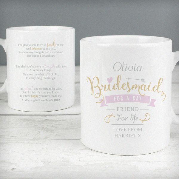 (image for) Personalised I Am Glad... Bridesmaid Slim Mug