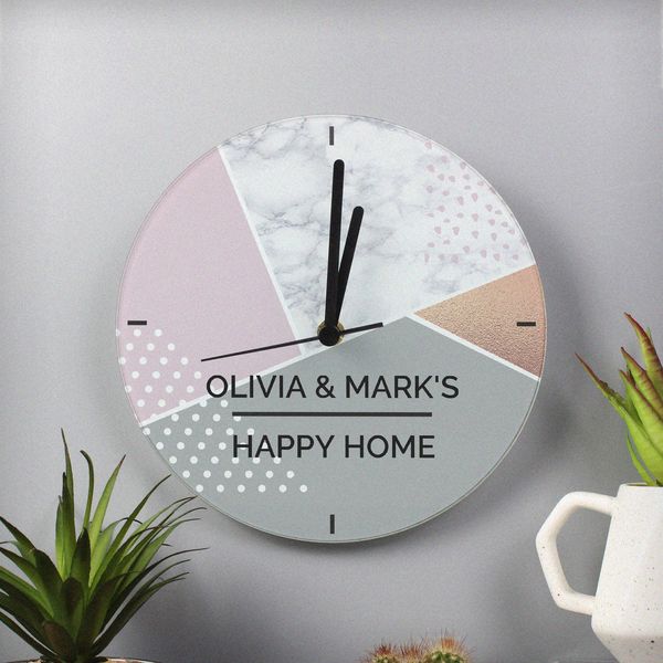 (image for) Personalised Geometric Glass Clock