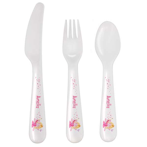 Modal Additional Images for Personalised Garden Fairy 3 Piece Plastic Cutlery Set