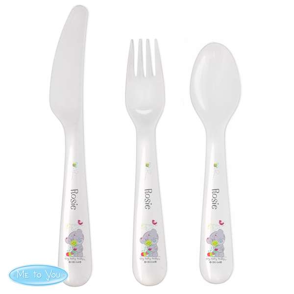 Modal Additional Images for Personalised Tiny Tatty Teddy Cuddle Bug 3 Piece Plastic Cutlery