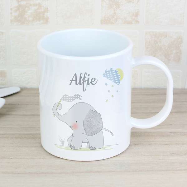 (image for) Personalised Hessian Elephant Plastic Mug