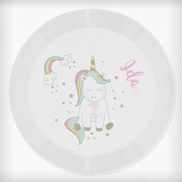 Modal Additional Images for Personalised Baby Unicorn Plastic Plate