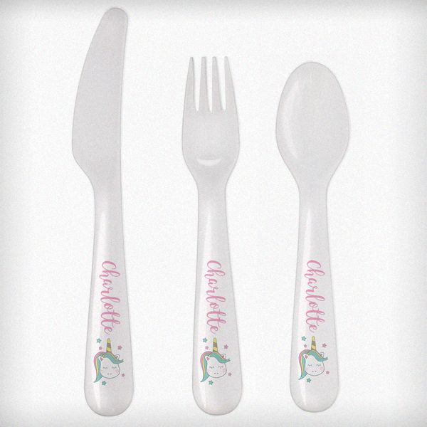 Modal Additional Images for Personalised Baby Unicorn Plastic Cutlery