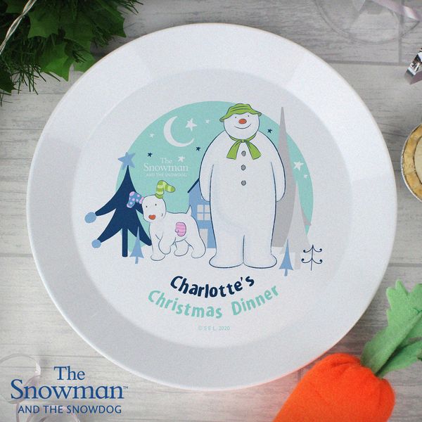 (image for) Personalised The Snowman and the Snowdog Plastic Plate