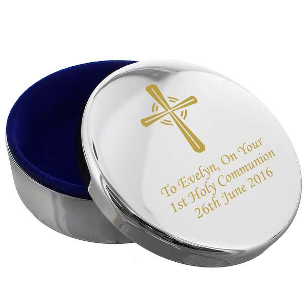 Modal Additional Images for Personalised Gold Cross Rosary Bead Trinket Box