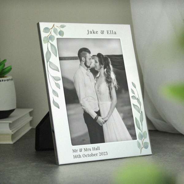 (image for) Personalised Botanical 6x4 Silver Photo Frame