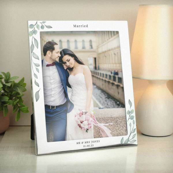 (image for) Personalised Botanical 10x8 Silver Photo Frame