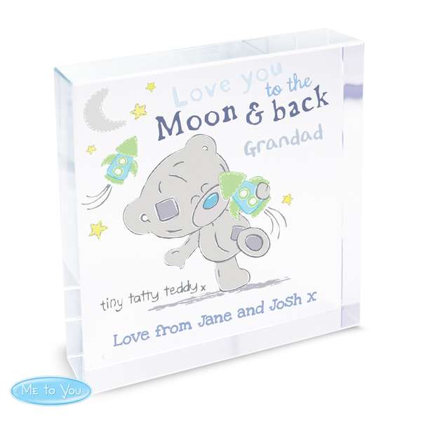 Modal Additional Images for Personalised Tiny Tatty Teddy To the Moon & Back Large Crystal Token