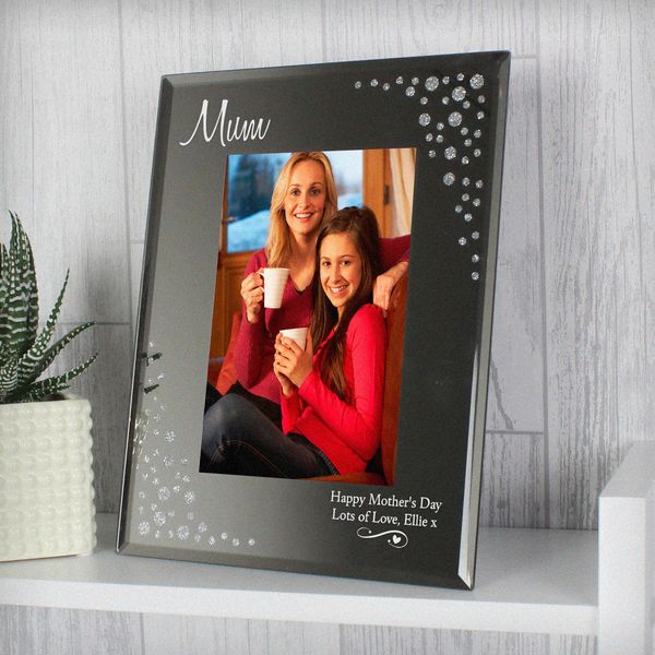 Modal Additional Images for Personalised Swirls & Hearts Diamante 6x4 Glass Photo Frame