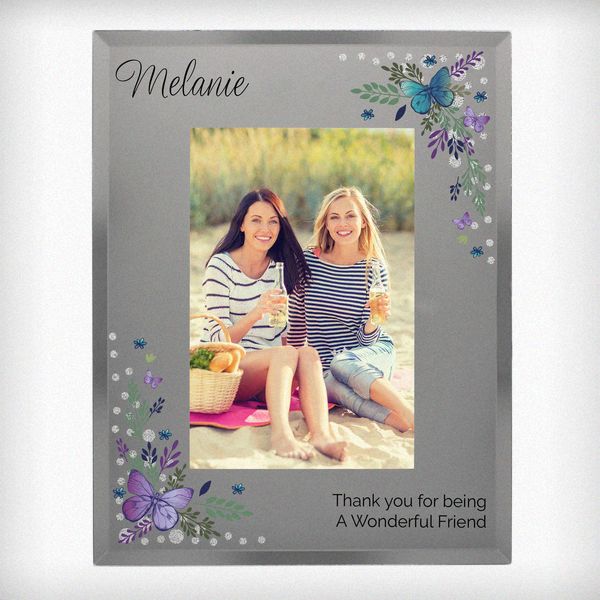 Modal Additional Images for Personalised Butterfly 5x7 Mirrored Glass Photo Frame