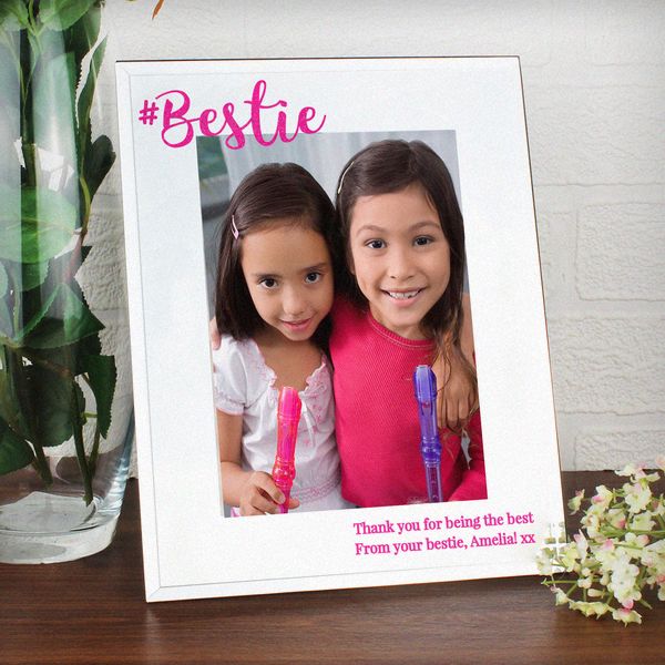 Modal Additional Images for Personalised Bestie 5x7 Mirrored Glass Photo Frame