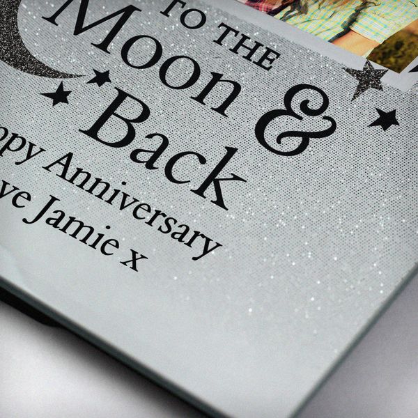 Modal Additional Images for Personalised To the Moon and Back 4x4 Glitter Glass Photo Frame