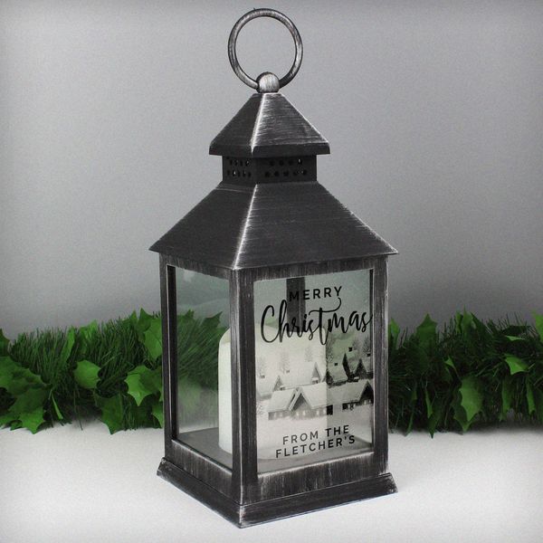 Modal Additional Images for Personalised Town Christmas Rustic Black Lantern