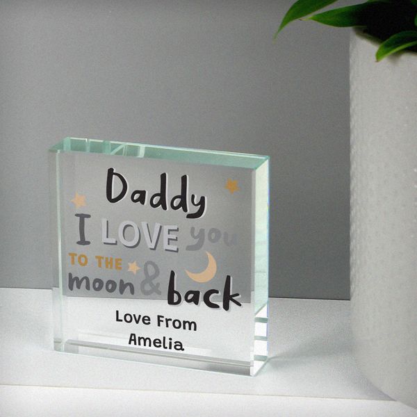 (image for) Personalised To the Moon and Back Large Crystal Token