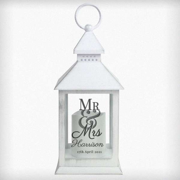 Modal Additional Images for Personalised Mr & Mrs White Lantern